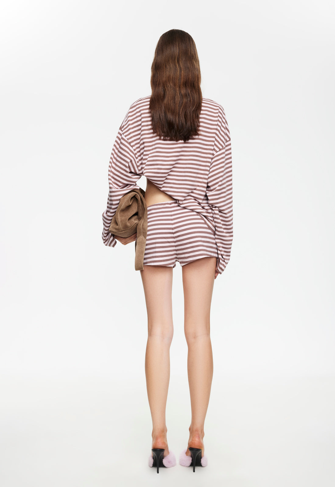BLOOM LONG SLEEVE - CHOCOLATE BLUSH STRIPE