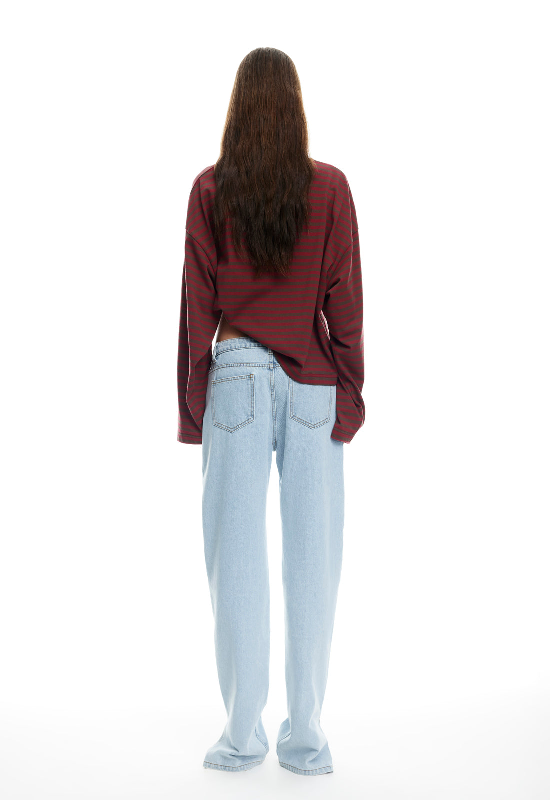 BLOOM LONG SLEEVE - CHOCOLATE WINE STRIPE