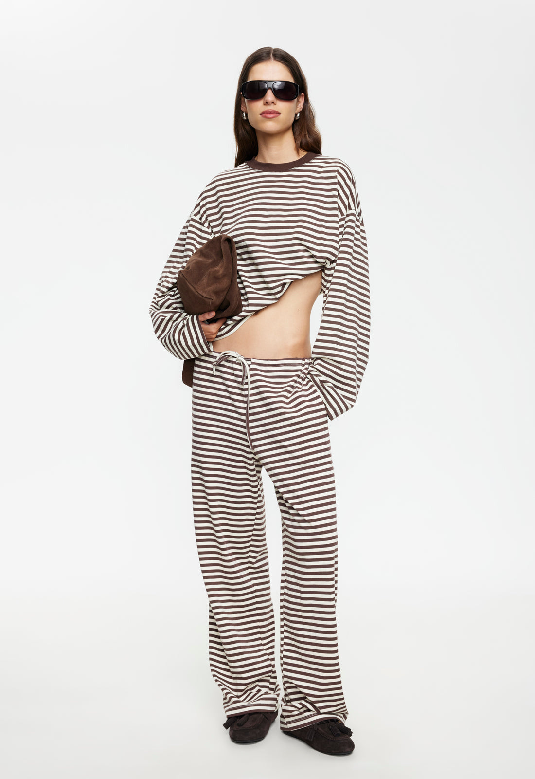 BLOOM LONG SLEEVE - DARK CHOCOLATE STRIPE