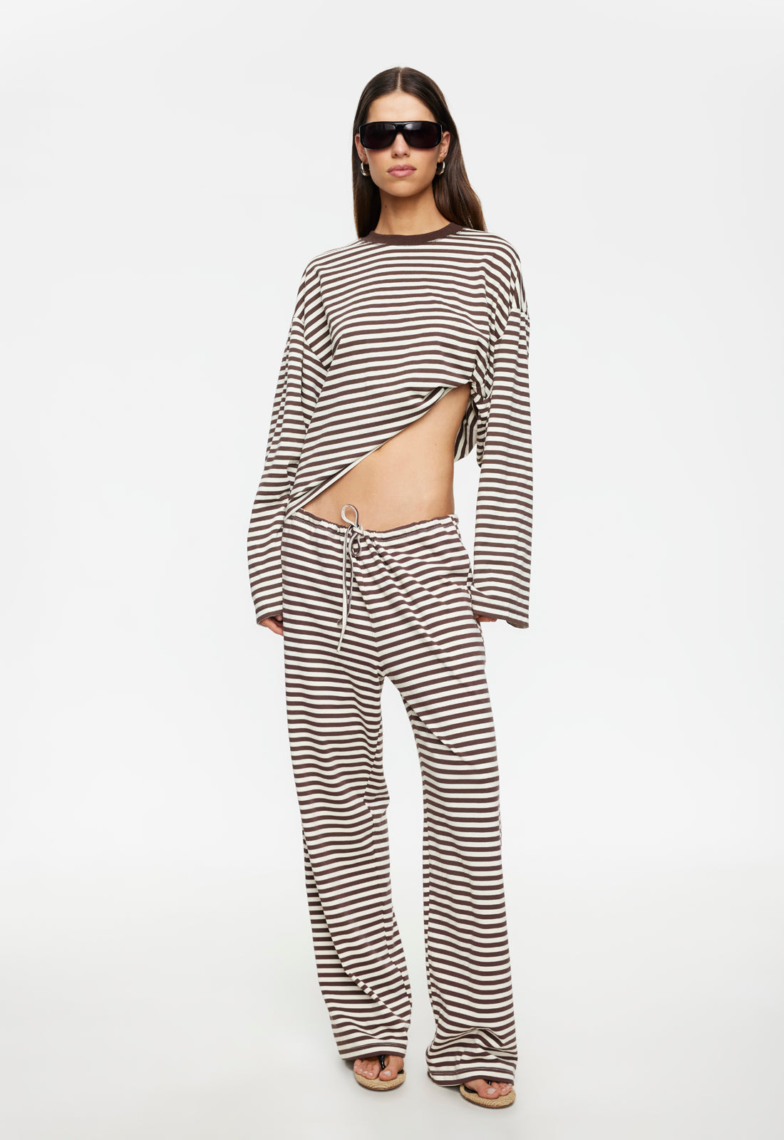 BLOOM PANT - DARK CHOCOLATE STRIPE