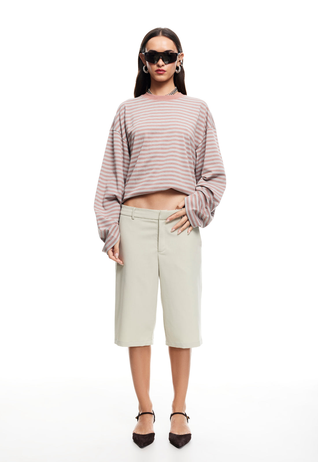 BLOOM LONG SLEEVE - MUTED PASTELS STRIPE