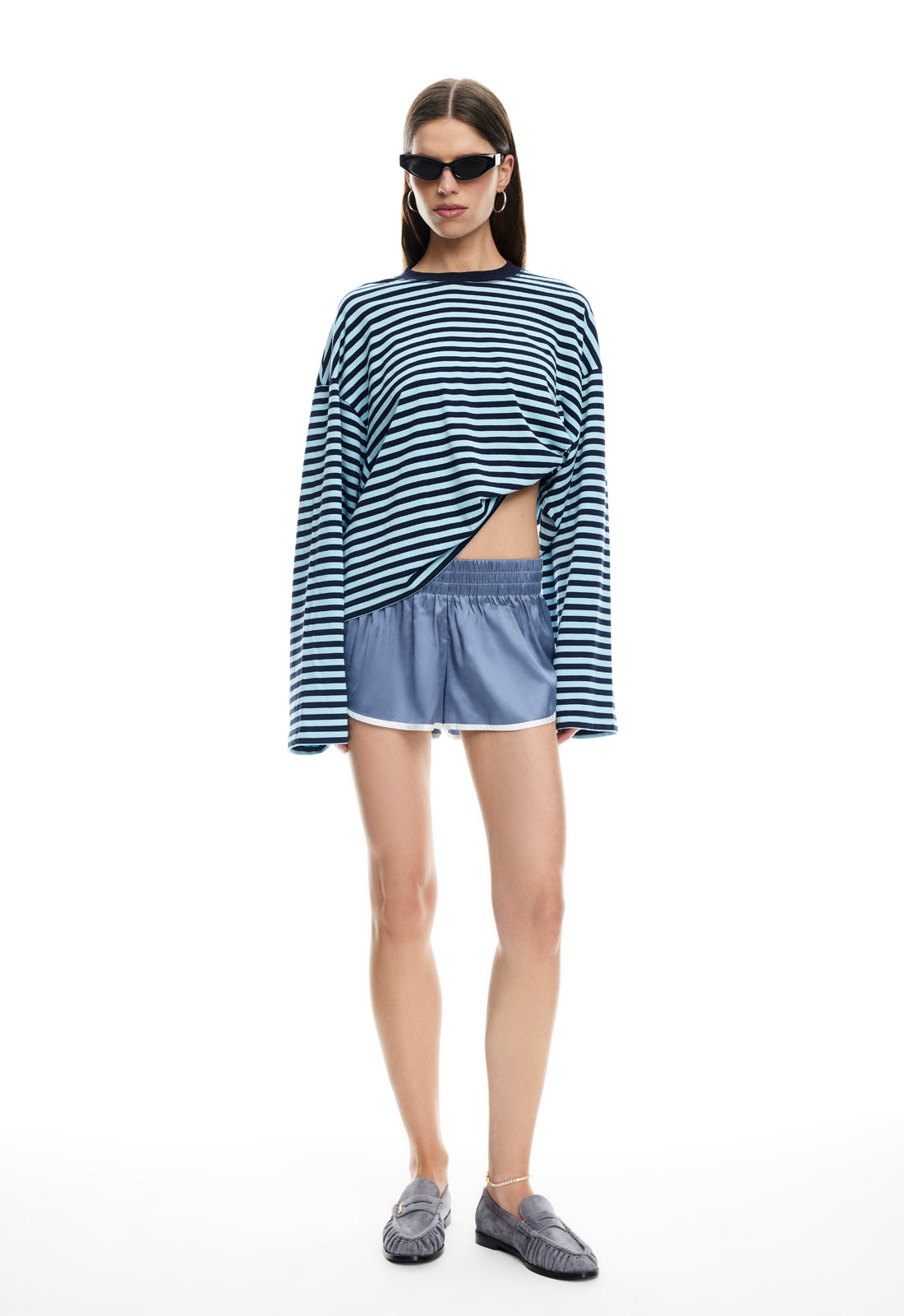 BLOOM LONG SLEEVE - NAVY SEA STRIPE