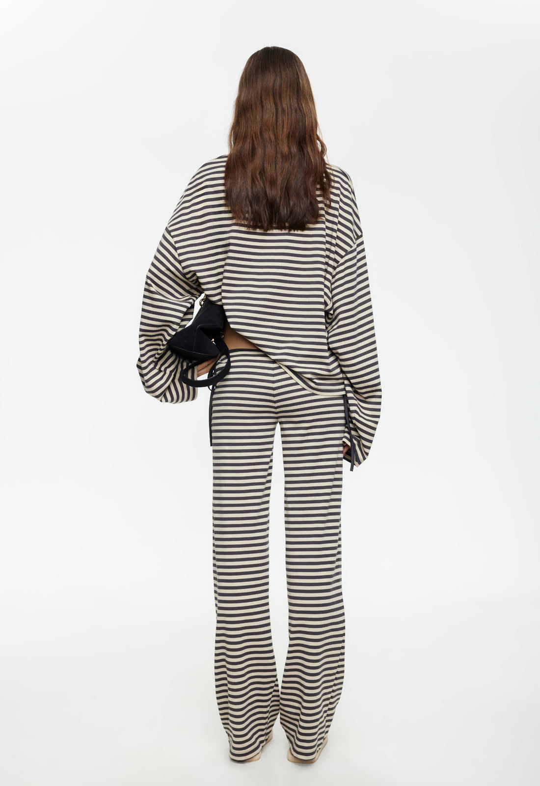 BLOOM TIE PANT - SLATE STRIPE