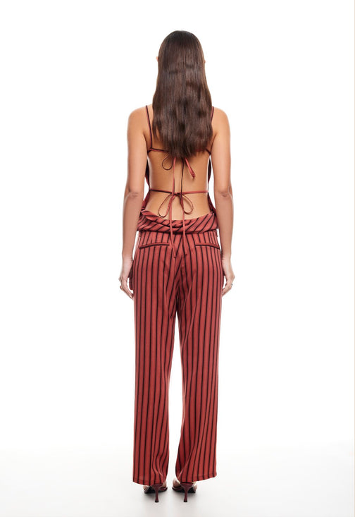 BESSETTE PANT - CRIMSON STRIPE