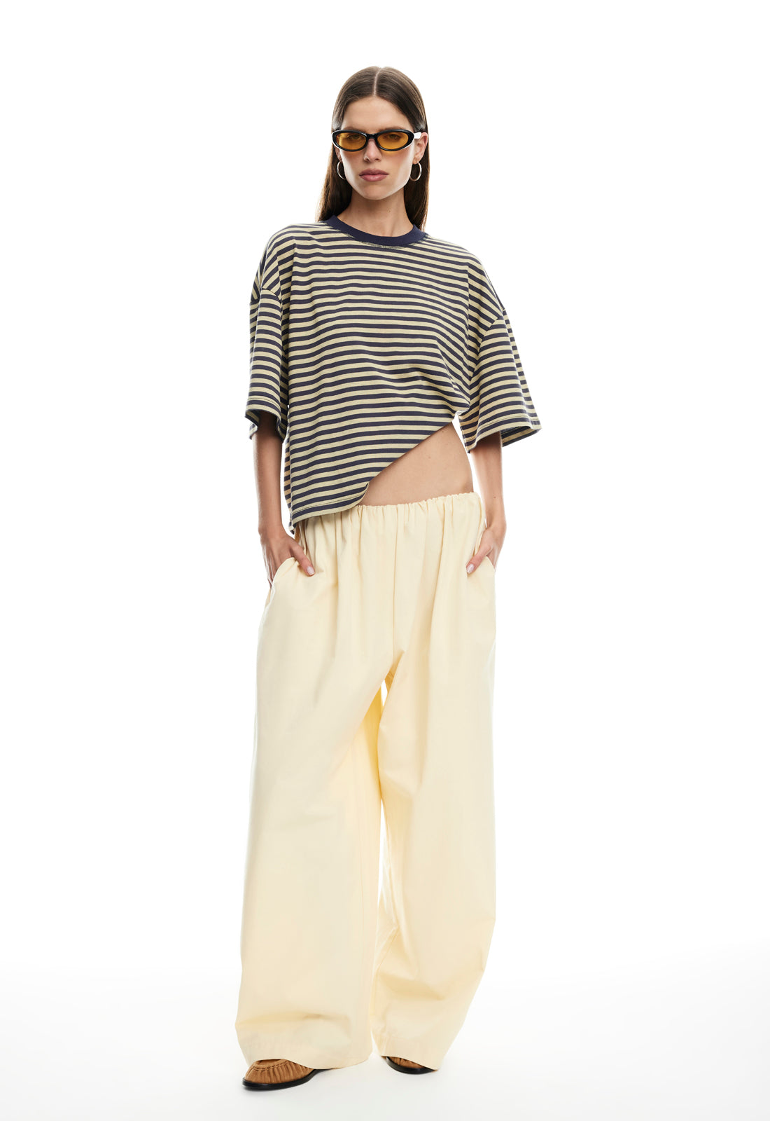 BLOOM SHORT SLEEVE - BEIGE STRIPE