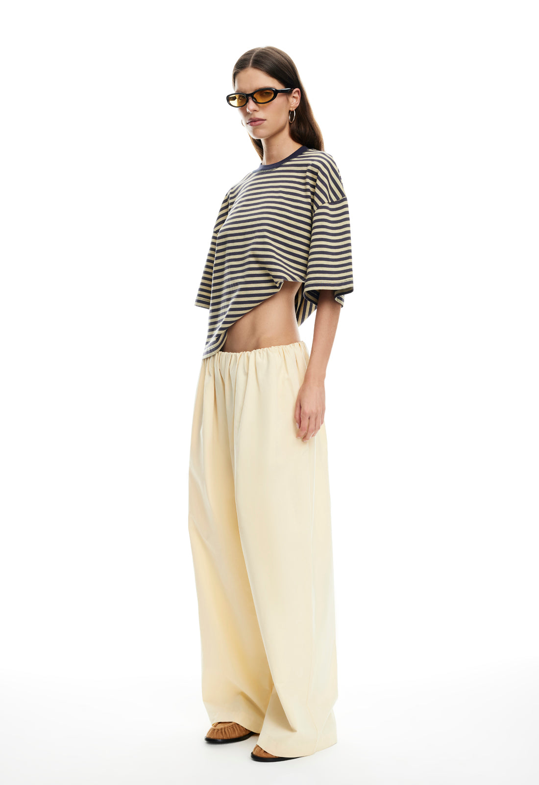 BLOOM SHORT SLEEVE - BEIGE STRIPE