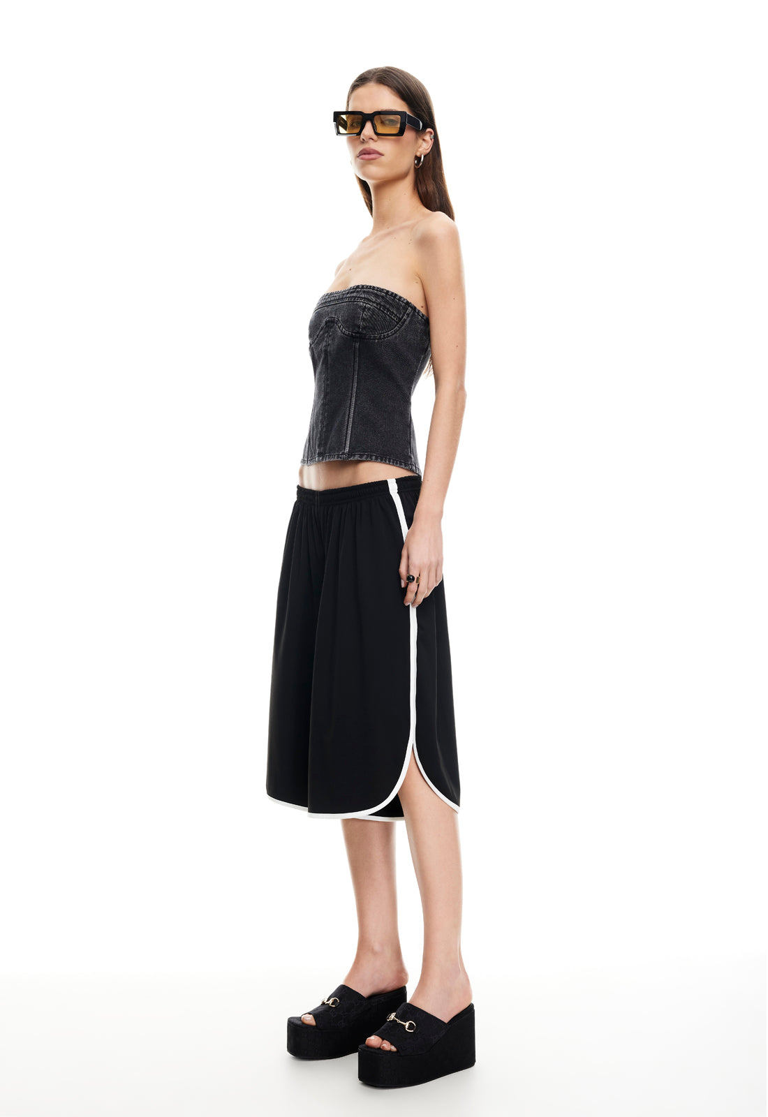 SWEETNESS STRAPLESS TOP - WASHED ONYX