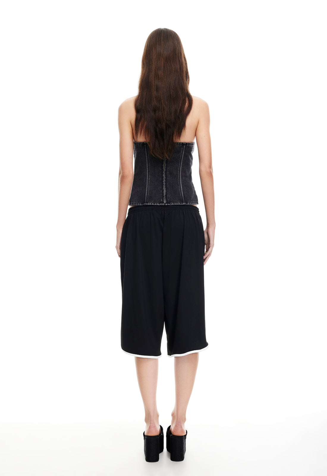 SWEETNESS STRAPLESS TOP - WASHED ONYX