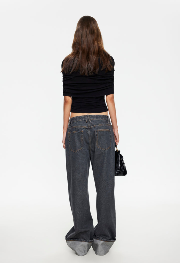 TOP MODEL CUFFED JEAN - CHARCOAL
