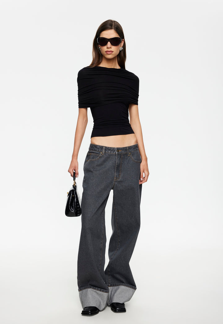 TOP MODEL CUFFED JEAN - CHARCOAL