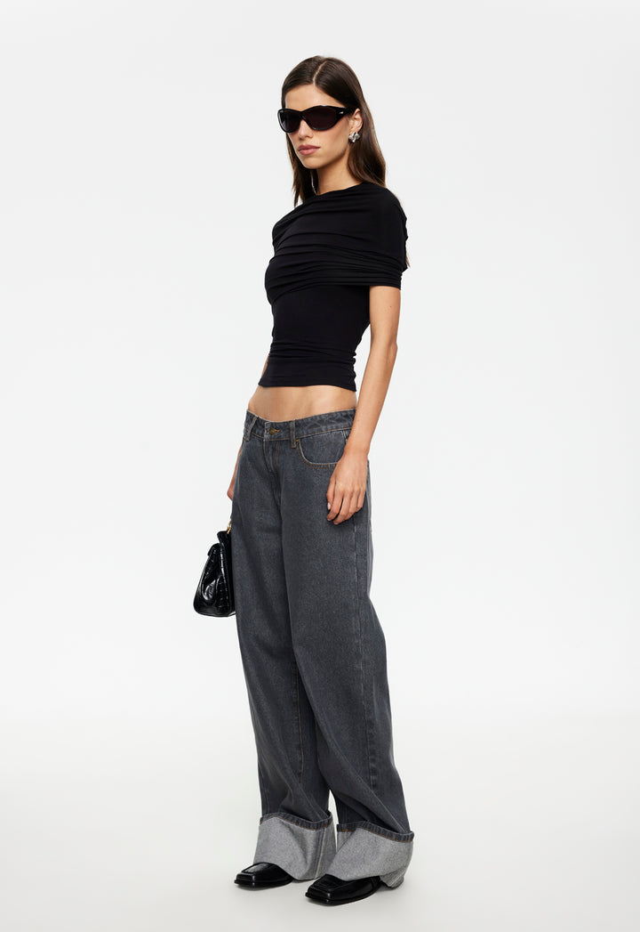 TOP MODEL CUFFED JEAN - CHARCOAL