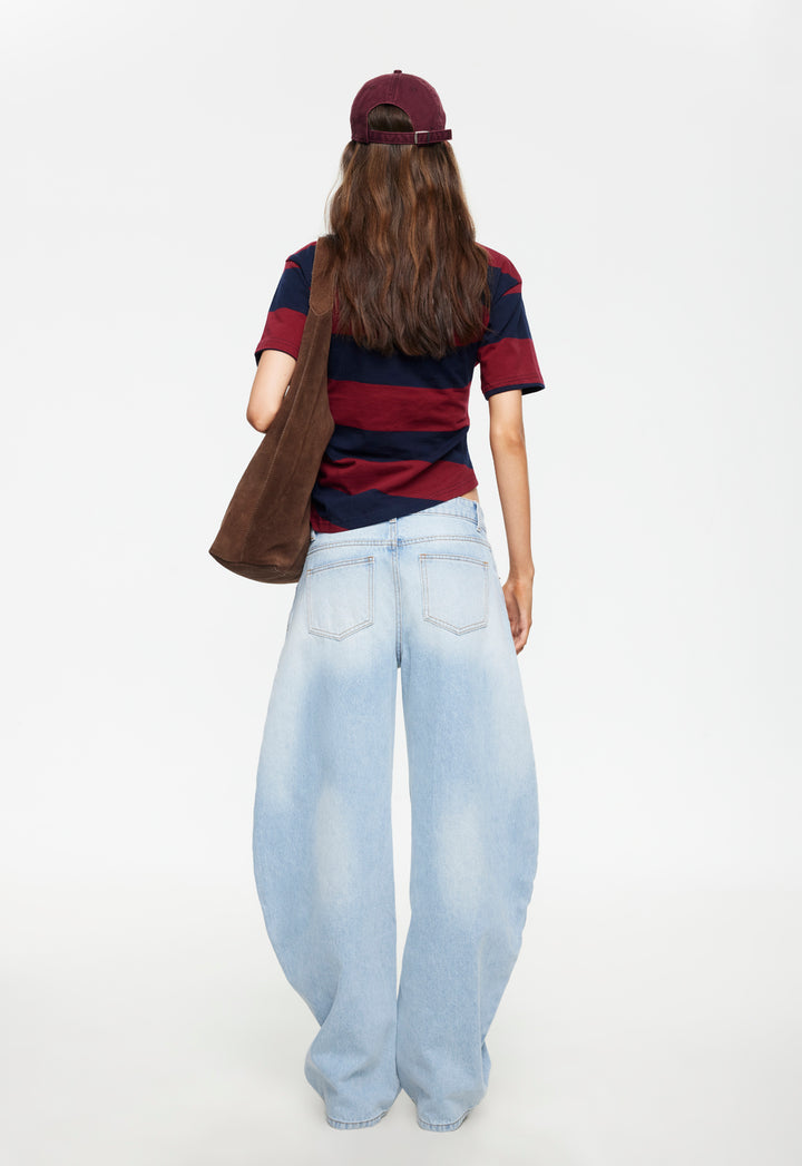 IN TRANSIT TEE - BURGUNDY STRIPE
