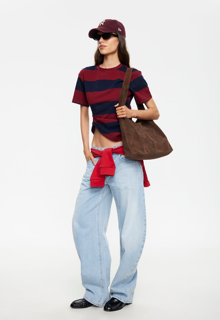 IN TRANSIT TEE - BURGUNDY STRIPE