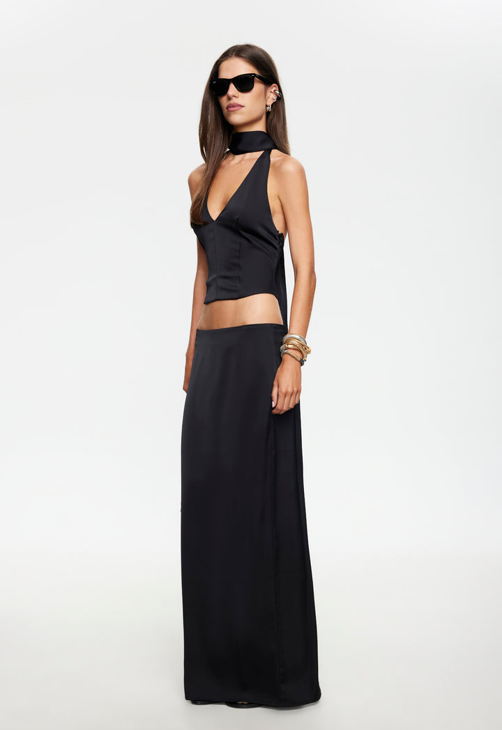 FRONT ROW MAXI SKIRT - NOIR