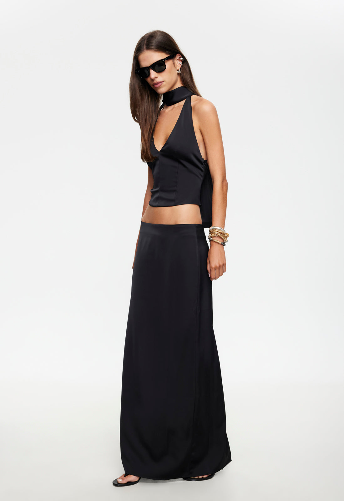 FRONT ROW MAXI SKIRT - NOIR