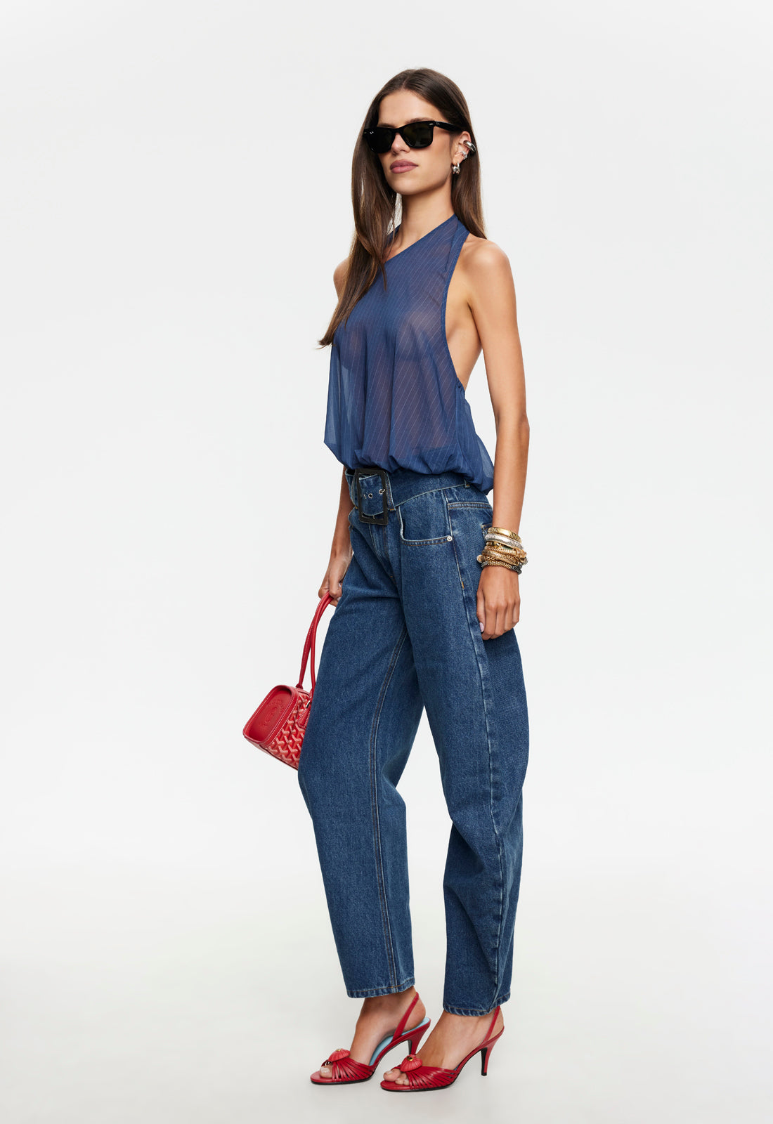 TALLULAH HALTER - PITCH PINSTRIPE