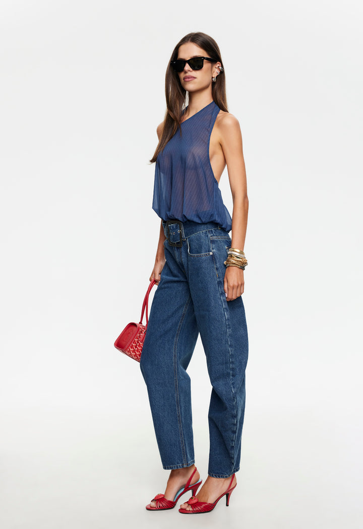 TALLULAH HALTER - PITCH PINSTRIPE