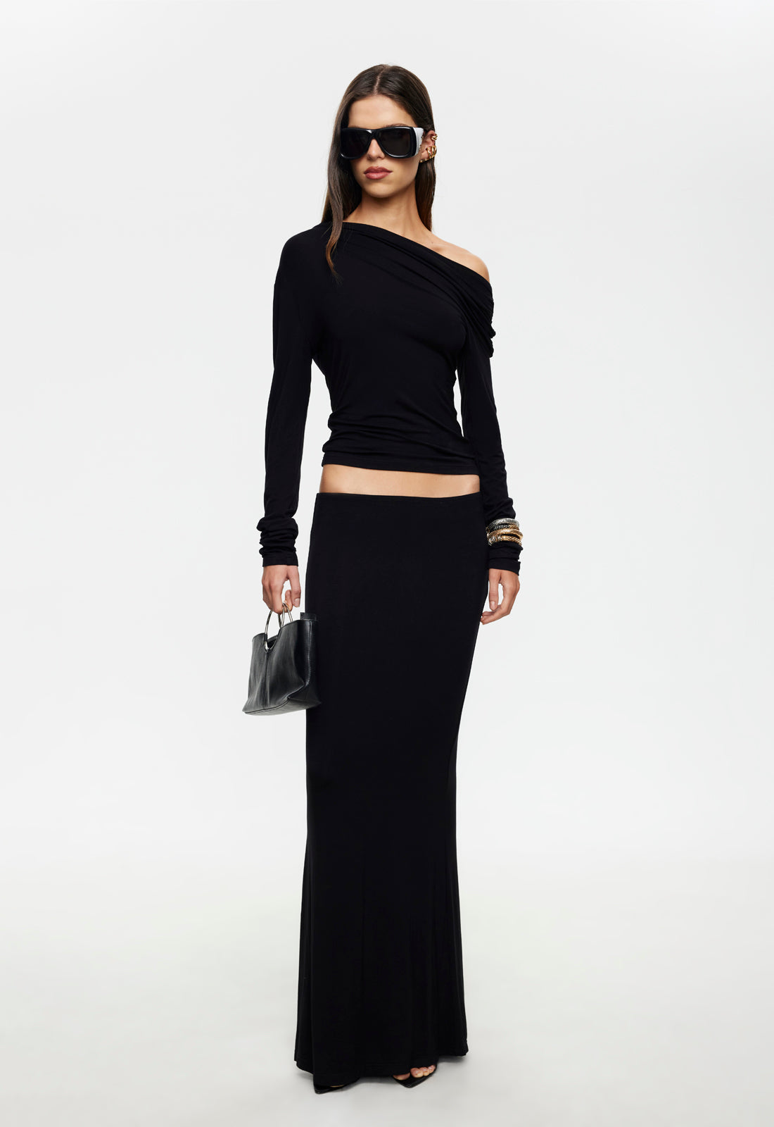 ECLIPSE MAXI SKIRT - NERO