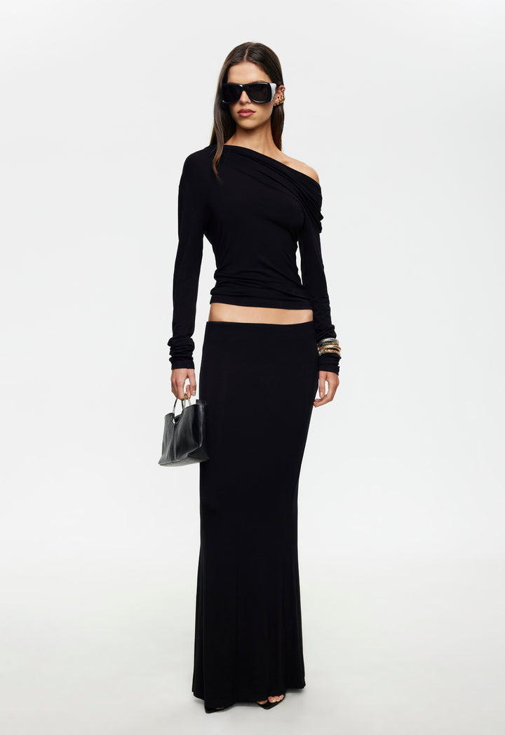 ECLIPSE MAXI SKIRT - NERO
