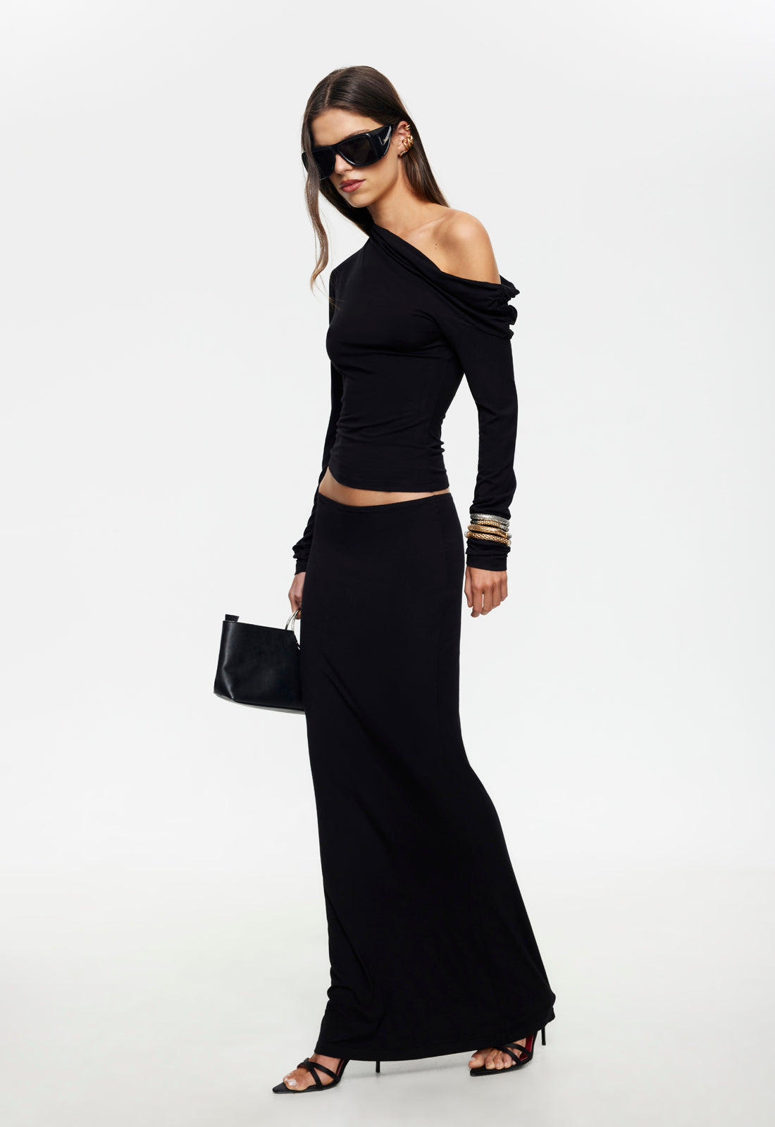 ECLIPSE MAXI SKIRT - NERO