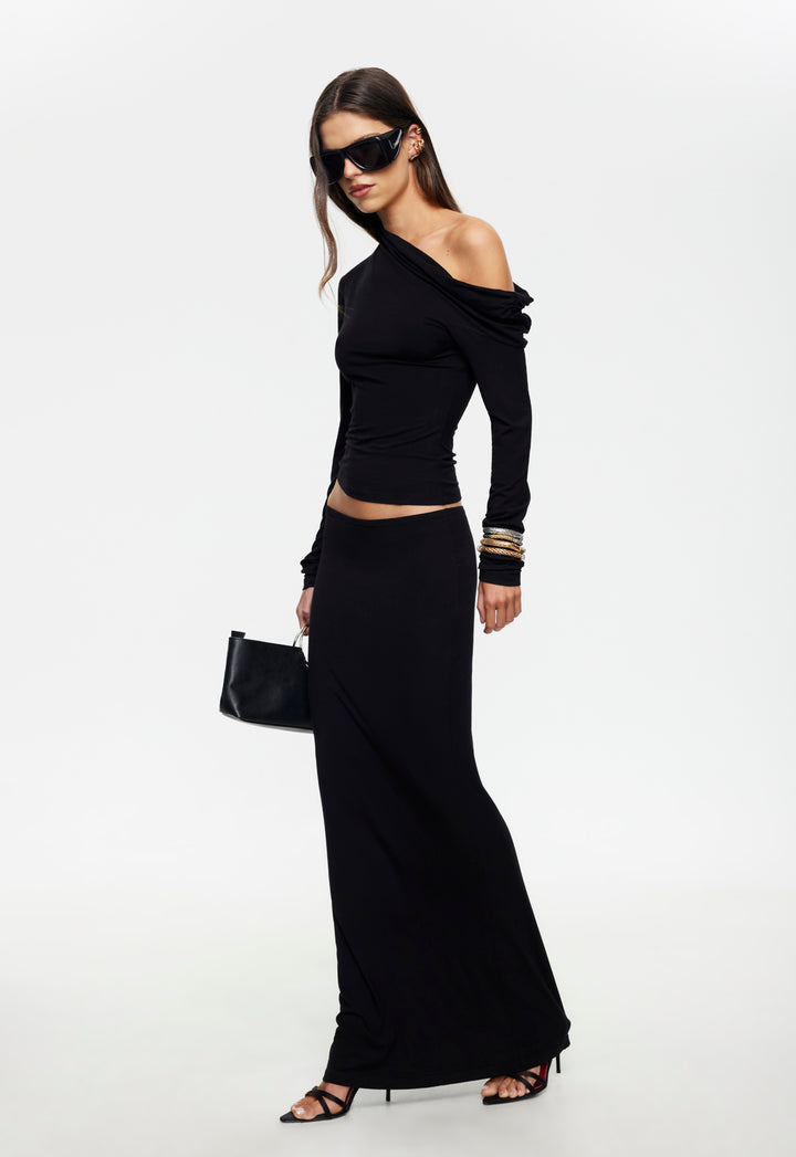 ECLIPSE MAXI SKIRT - NERO