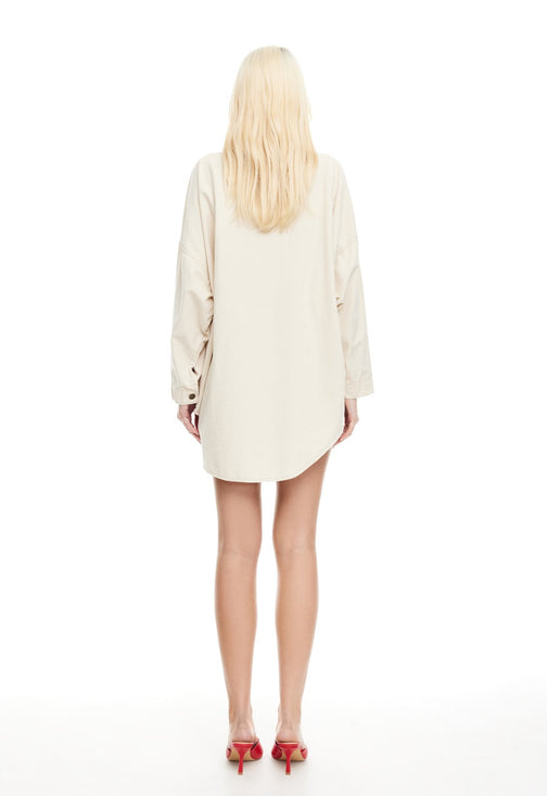 NYC BOYFRIEND SHIRT - LIGHT BEIGE