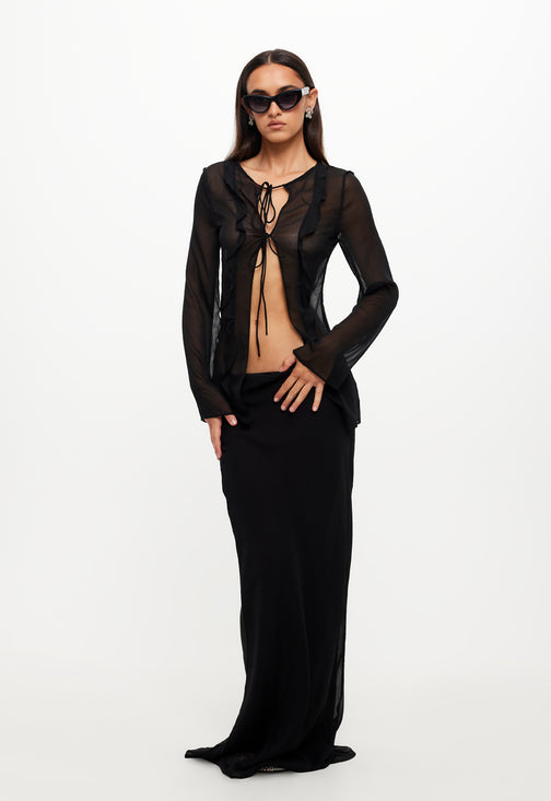 BARELY THERE TIE TOP - ONYX