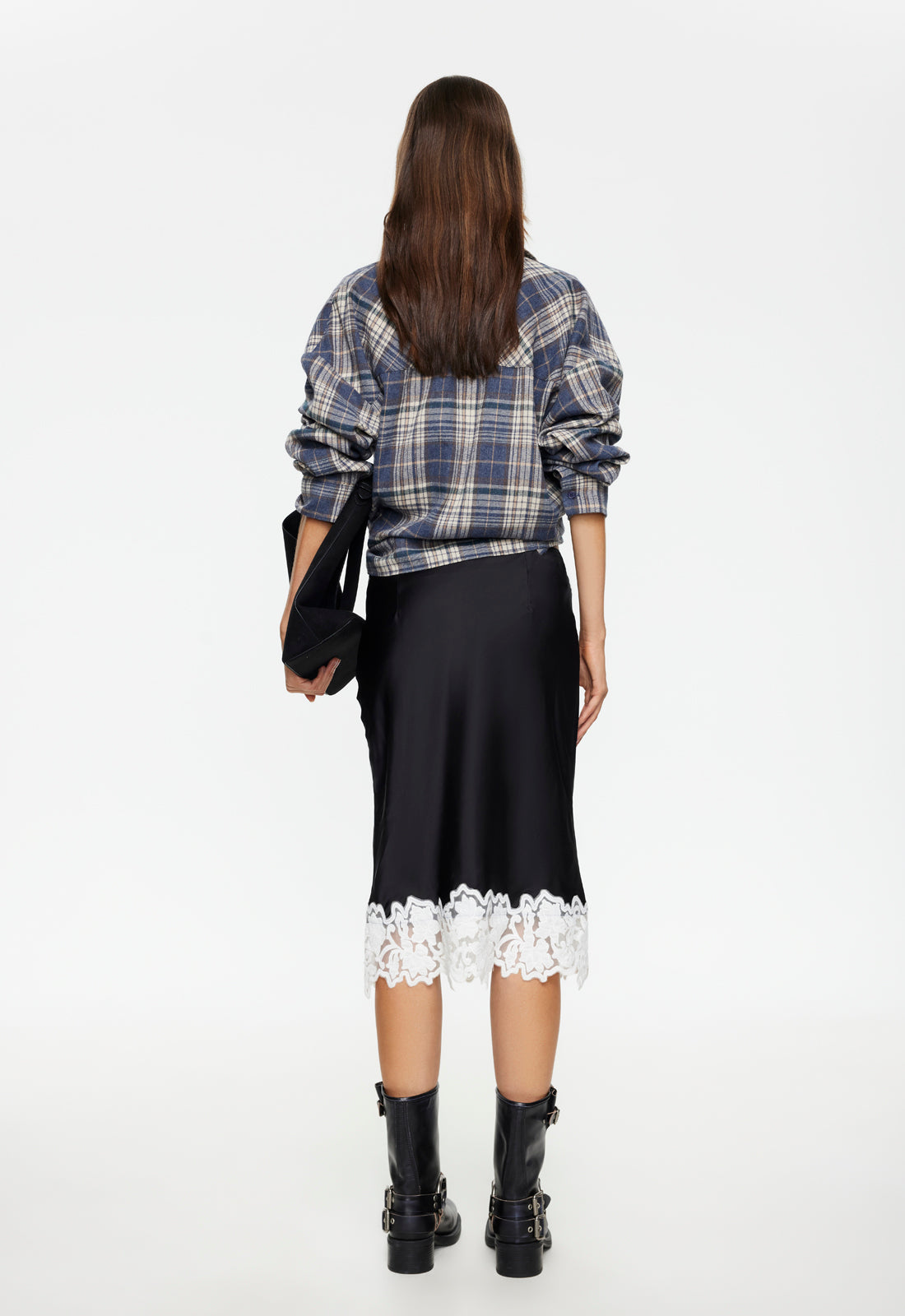 ANCHORED MIDI SKIRT - NOIR