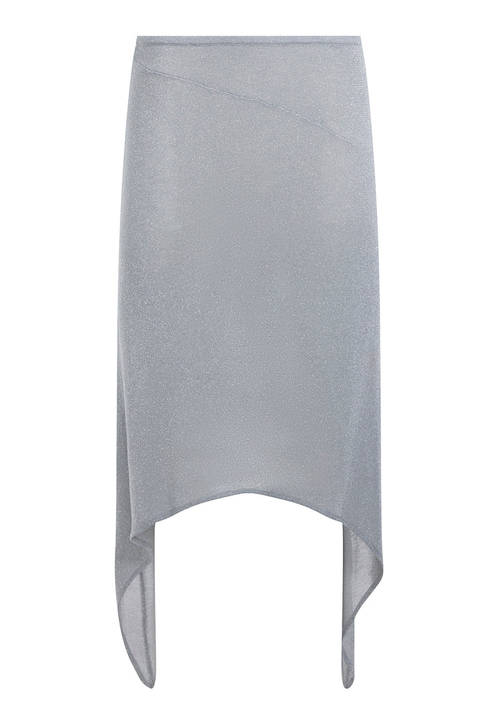 TROPHY MIDI SKIRT - SILVER