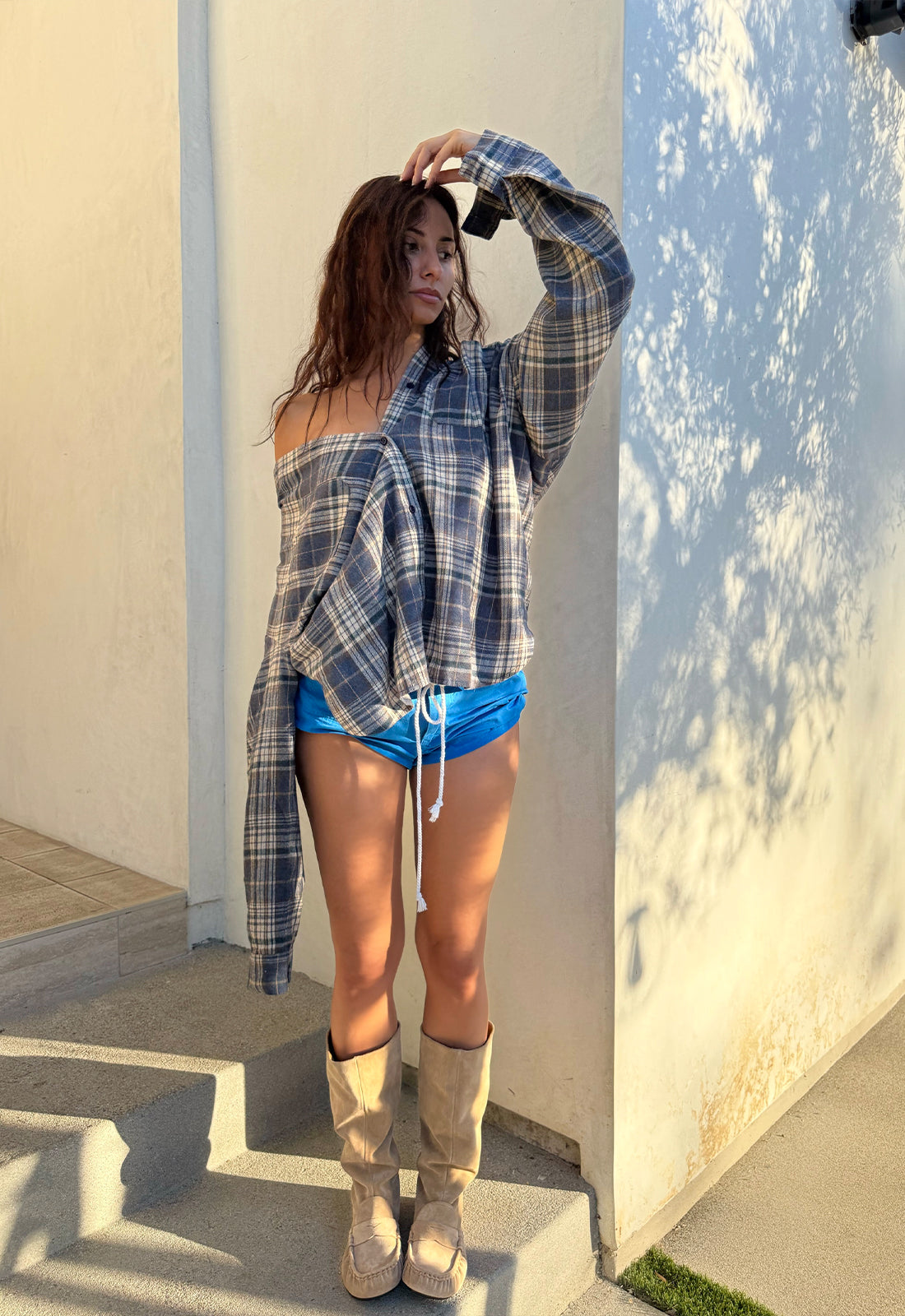 CLARITY SHIRT - ASH PLAID