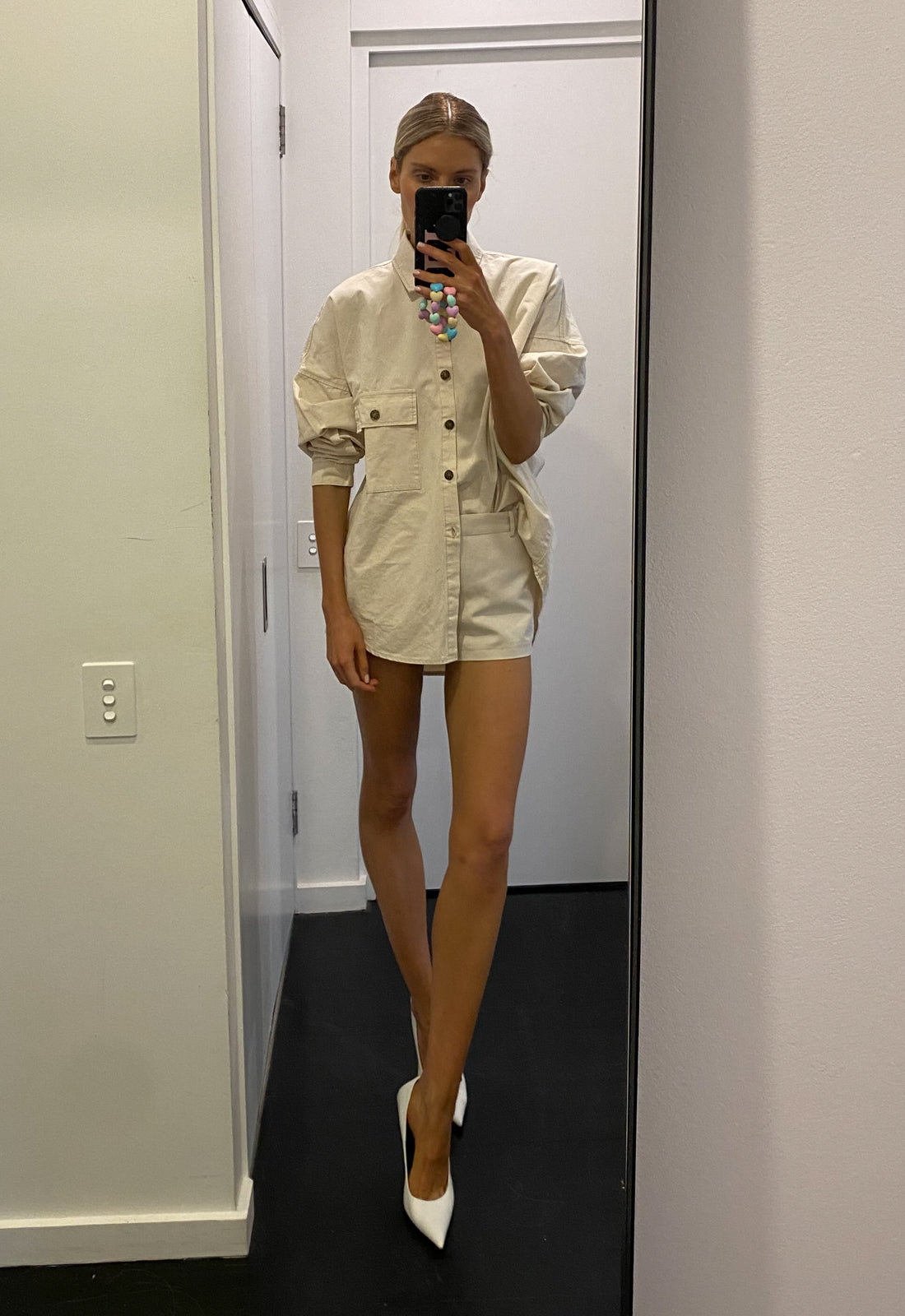 NYC BOYFRIEND SHIRT - LIGHT BEIGE