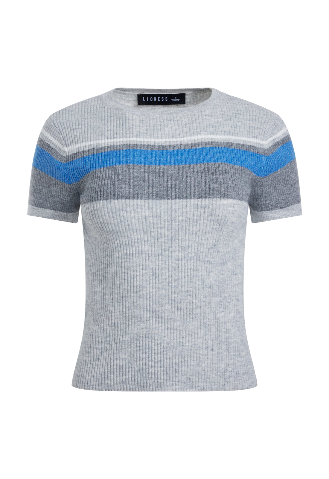 KISS & TELL KNIT TEE - CLOUD STRIPE