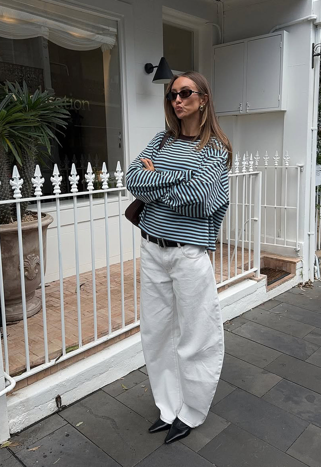 BLOOM LONG SLEEVE - CHOCOLATE SEA STRIPE