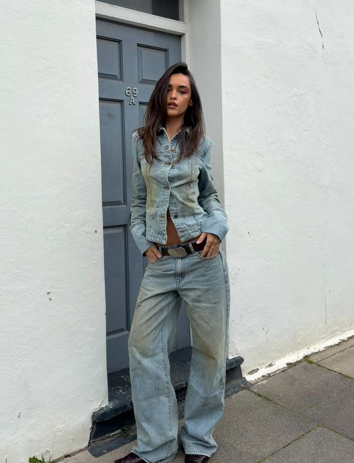 THE BRONX DENIM JACKET - STONE BLUE