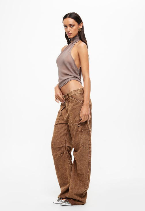 LUX TIE TOP - TAUPE