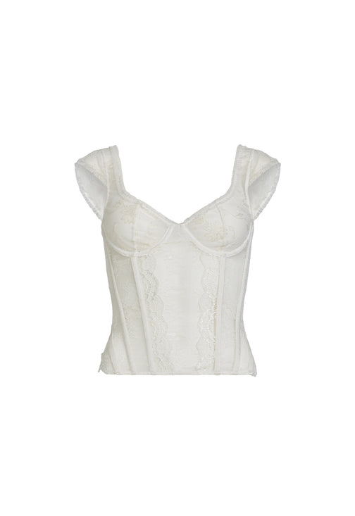 SOME LIKE IT HOT LACE CORSET - GHOST WHITE